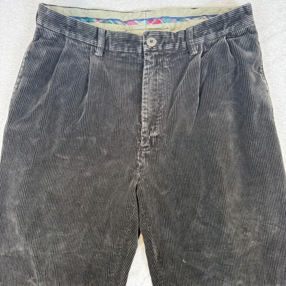 Vintage VTG Polo Ralph Lauren Andrew Corduroy Pleated Pants‎ Mens 35x30